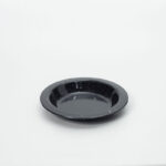 PLATO HONDO ENLOZADO NEGRO ALA ANCHA