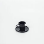 JARRITO DE CAFÉ CON PLATO 120 CM3 ENLOZADO NEGRO
