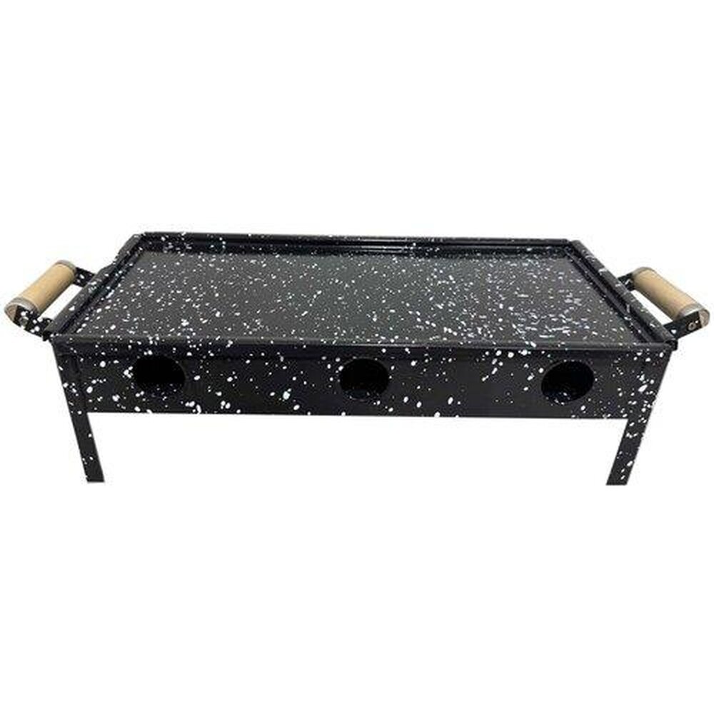 Imágen principal de 8205 - BRASERO ENLOZADO DOBLE CON MANIJAS DE MADERA PLATO PLAYO ENLOZADO ALA ANGOSTA NEGRO 26 CM - Imagen 1
