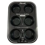 MOLDE P/MUFFIN X 6 26,5 CM NEGRO GRANITO  (CAR. 10400 FNE)