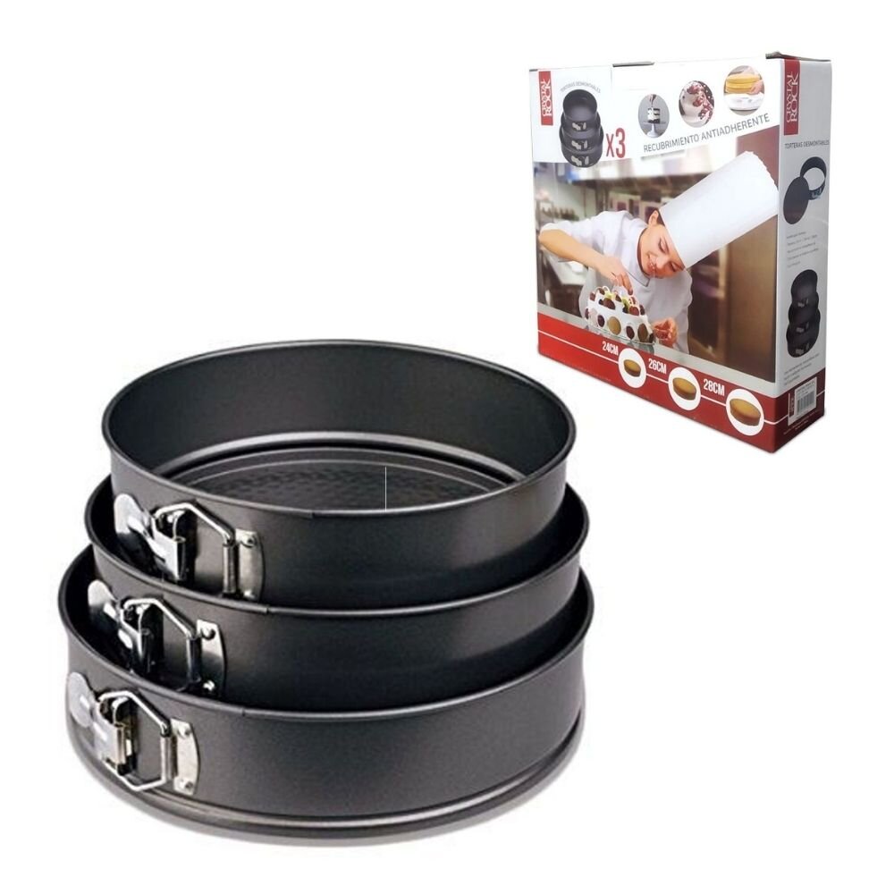 Imágen principal de 6744 - MOLDES TORTERAS RED. SET X 3 24/26/28CM (CR.57914442) MOLDES TORTERAS RED. SET X 3 24/26/28CM (CR.57914442) - Imagen 1