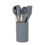 UTENSILIOS SILIC. C/MGO. MAD. SET X 8 LARHAUS  (MT. LH1037)