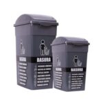 CESTO ECOLOGICO 60 LTS TAPA VAIVEN GRIS    (K994)