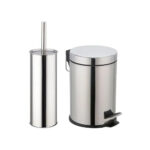 SET RECIPIENTE RESIDUOS 5 LTS. C/ESCOBILLA NEGRO/CROMADO (CR.16597)