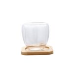 SET VASO VIDRIO DOBLE PARED 250 ML. + PLATO BAMBÚ BENABI (52523)