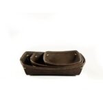 PANERA CUERINA CHICA 15 X 15 X 4 CM CHOCOLATE