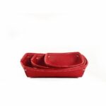 PANERA CUERINA MEDIANA 20 X 15 X 4 CM ROJA