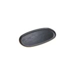 BANDEJA MADERA OVAL 23X10 CM NEGRA (63623 NEG)