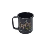 JARRO MUG ENLOZADO NEGRO 8 X 9 CM DECORADO