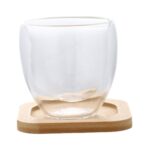 SET VASO VIDRIO DOBLE PARED 150 ML. + PLATO BAMBÚ BENABI (52523)