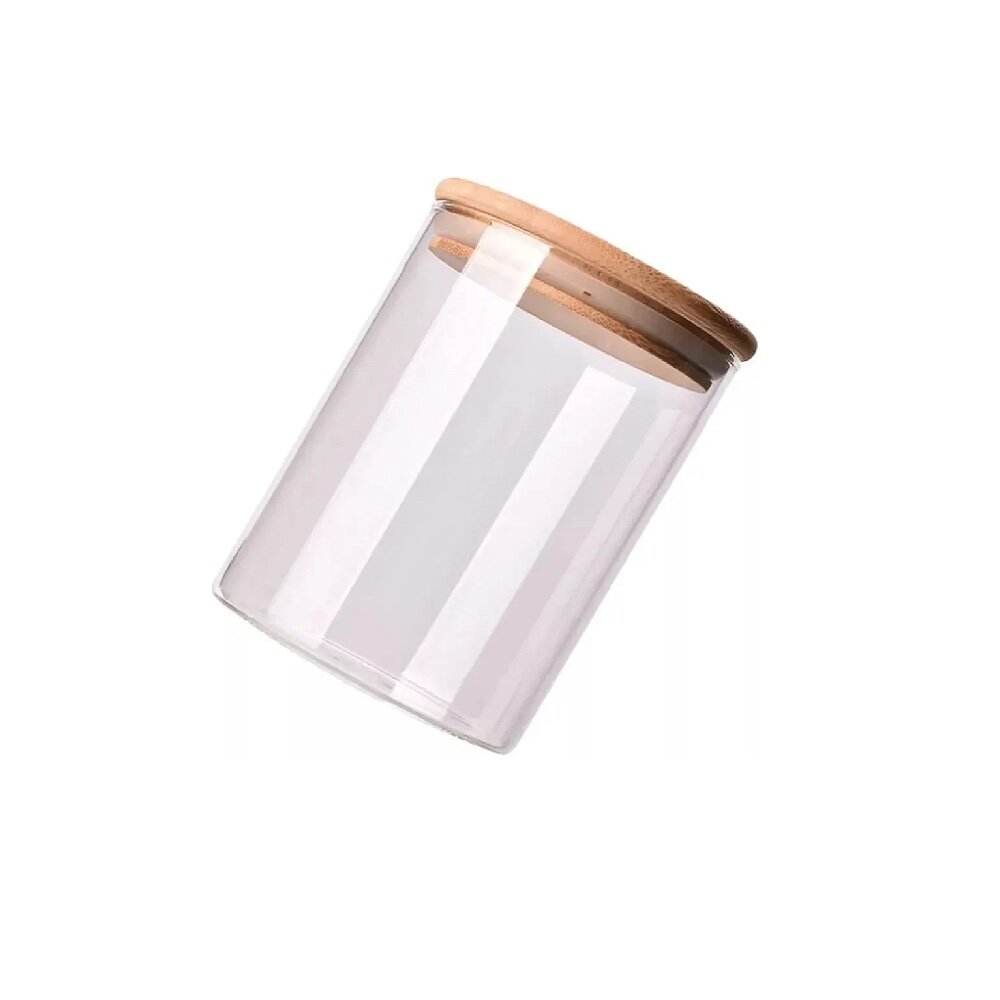 Imágen principal de 6994 - FRASCO VIDRIO TAPA MADERA 685 CC 10 X 10 CM (CB. GPG10-685) FRASCO VIDRIO TAPA MADERA 685 CC 10 X 10 CM (CB. GPG10-685) - Imagen 1