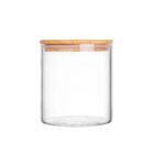 FRASCO VIDRIO TAPA MADERA 800 CC 10 X 12 CM (CB. GPG10-800)