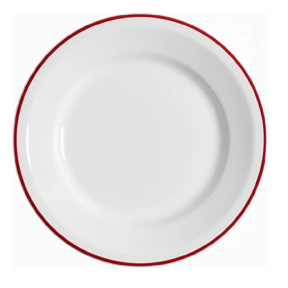 Imágen principal de 8410 - PLATO 18X2 CM. ENL. BLANCO BORDE ROJO (WJ-120R18) PLATO 18X2 CM. ENL. BLANCO BORDE ROJO (WJ-120R18) - Imagen 1