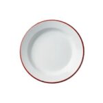 PLATO 24X2 CM. ENL. BLANCO BORDE ROJO (WJ-120R24)