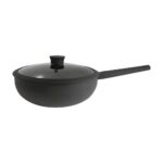 WOK ALUMINIO C/MANGO Y TAPA CRISTAL 28 CM. (HU.DAY18)