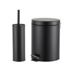 SET RECIPIENTE RESIDUOS 5 LITROS CON ESCOBILLA NEGRO/CROMADO (CR. 16597)