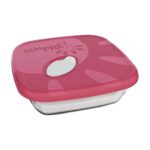 FUENTE VIDRIO CUAD C/TAPA 16X16X5 CM-730 CC SEMPRE   (MT. 6111CT)