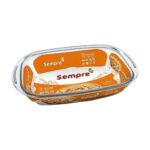 FUENTE VIDRIO RECT.C/TAPA 36,2X23CM-3 L SEMPRE  (MT. 6512CT)