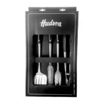 SET PARA PARRILLA 4 PIEZAS, TENEDOR, CUCHILLO, PINZA Y ESPATULA (HU.BBQSET01)