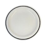 PLATO PLAYO 26 CM PORCELANA CON ARO NEGRO
