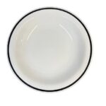 PLATO HONDO 23 CM PORCELANA CON ARO NEGRO