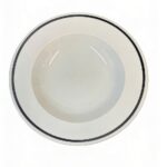 PLATO PASTERO 29 CM PORCELANA CON ARO NEGRO
