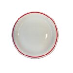 PLATO POSTRE 20 CM PORCELANA CON ARO ROJO