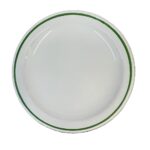PLATO PLAYO 26 CM PORCELANA CON ARO VERDE