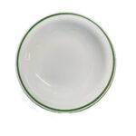 PLATO HONDO 23 CM PORCELANA CON ARO VERDE