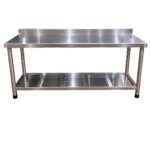 MESA 100% AC INOX C/TACOS ANTID.C/ ESTANTE 1.8 X 0.9 MTS